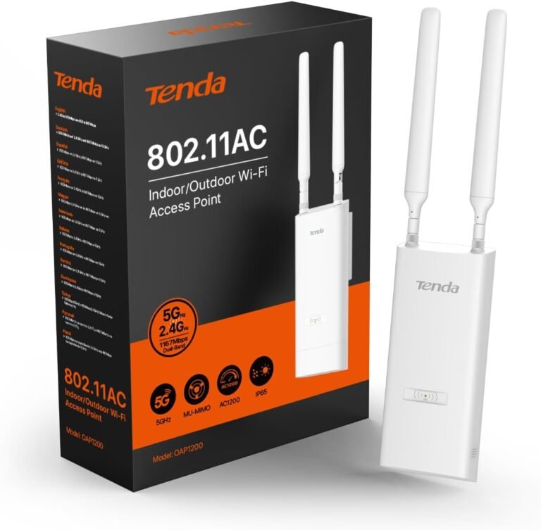 Tenda AC1200 Dual-Band Outdoor Wi-Fi Access Point (OAP1200), MU-MIMO, IP65 Waterproof, PoE Powered