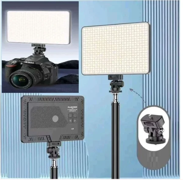 PLOKAMA U480 RECHARGEBLE 20W Built-in 5000mAh Stepless Dimmable 2700-5700K LED Professional Photography Fill Light for DSLR, Camcorder, Tripod - Image 5