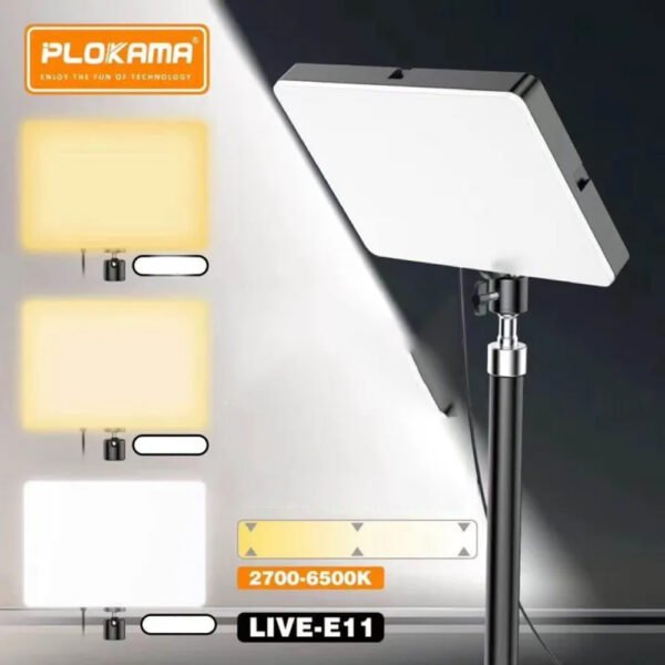 PLOKAMA E11 LIVE 9" LED Studio Light USB Plug Dimmable 2700-6500K Cool & Warm Light (without tripod) - Image 2