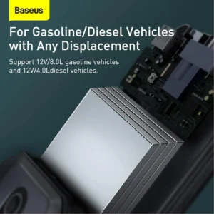 Baseus Super Energy Max Car Jump Starter, Digital Display 2000A Peak Current 20000mAh Battery Charger 12V (8.0L Gas or 4.0L Diesel) with Jumper Cables - Image 6