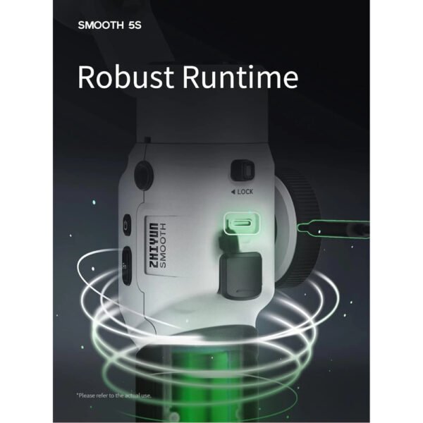 Zhiyun Smooth 5S Combo Professional Gimbal Stabilizer for Smartphone, Handheld 3-Axis Phone Gimbal, Portable Stabilizer Compatible with iPhone and Android - Gray - Image 9