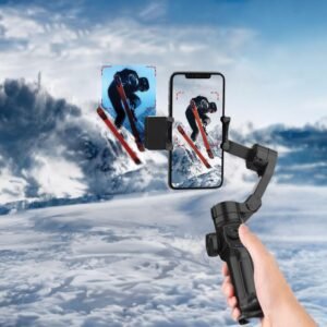 Porodo 3-Axis Gimbal Stabilizer with AI Tracking, Foldable Vlogging, Video EffectsStabilizer - Black - Image 4