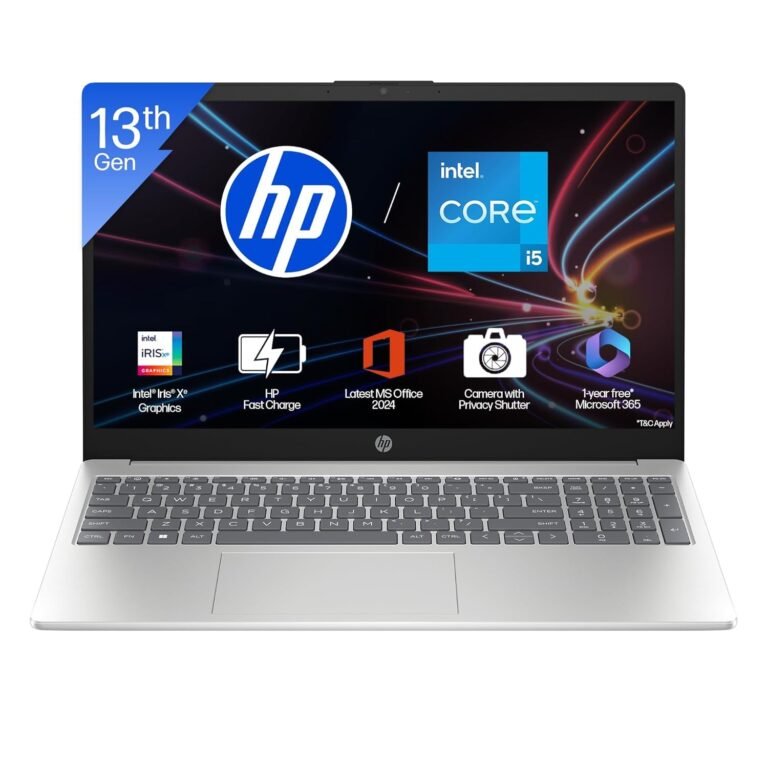 HP 15-fd0443nia Laptop – Intel Core i5-1334U, 8GB DDR4 RAM, 512GB SSD, 15.6" FHD Display, Windows 11 Home – Natural Silver