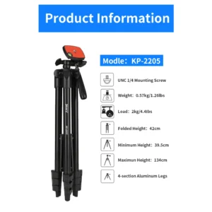 Jmary KP-2205 Portable Tripod For Mobile and Cameras - Image 10