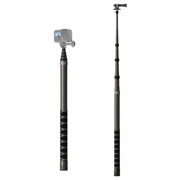JMARY MT-65 3m Carbon Fiber Selfie Stick Monopod 5 Section Extension Pole for Action Cameras - Image 7