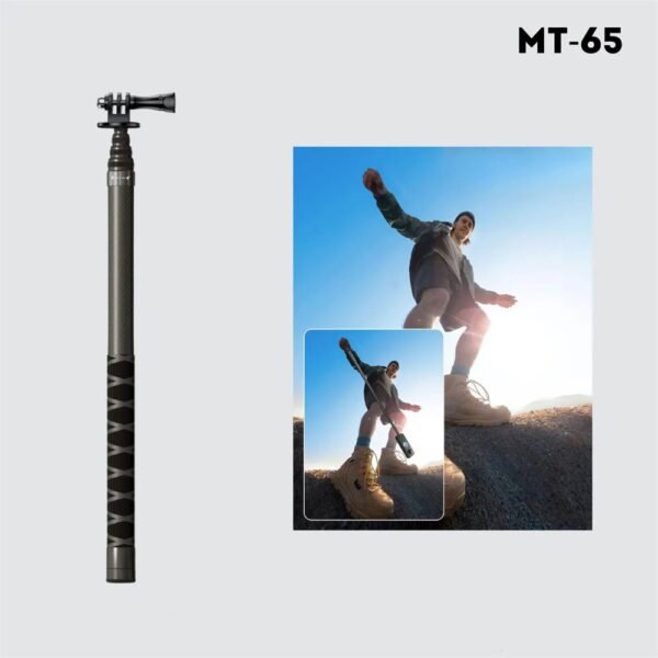 JMARY MT-65 3m Carbon Fiber Selfie Stick Monopod 5 Section Extension Pole for Action Cameras - Image 6