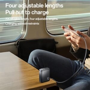 YESIDO YP70 10000mAh Power Bank Portable Charger with 70cm Retractable Type C Cable - Image 6