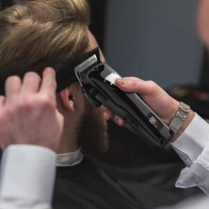 Green Lion Pro Trim Duo Hair Clipper, 9 in 1, 2000mAh Hair clipper Battery & 6800 RPM, 1500mAh Body Clipper Battery & 7200 RPM, Digital Display, Carrying Case, Taper Lever - Black - Image 2