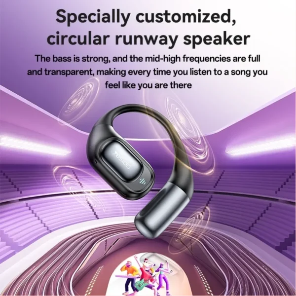 Yesido YSP23 Open Ear ANC & ENC Bluetooth Earphones (Black) – Dual Noise Reduction with 35H Battery Life - Image 4