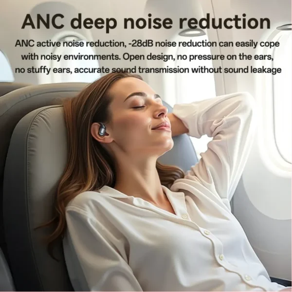 Yesido YSP23 Open Ear ANC & ENC Bluetooth Earphones (Black) – Dual Noise Reduction with 35H Battery Life - Image 5