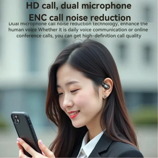 Yesido YSP23 Open Ear ANC & ENC Bluetooth Earphones (Black) – Dual Noise Reduction with 35H Battery Life - Image 6