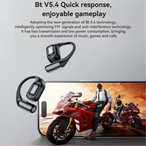 Yesido YSP23 Open Ear ANC & ENC Bluetooth Earphones (Black) – Dual Noise Reduction with 35H Battery Life - Image 7