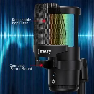 JMARY MC-PW13 Zero Latency Monitor Mic RGB Light Plug and Play Desktop Microphone - Image 3