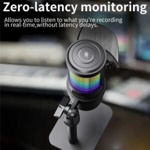 JMARY MC-PW13 Zero Latency Monitor Mic RGB Light Plug and Play Desktop Microphone - Image 4