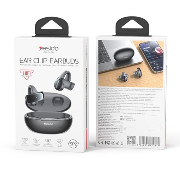 YESIDO YSP27 OWS Wireless Bluetooth-Compatible Ear Clip Earphones Open-Ear Design ENC Noise Cancellation Headset - Image 10
