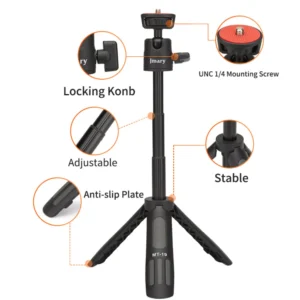 JMARY MT19 Portable Mini Extendable Selfie Stick Camera Mobile Phone Holder Live Streaming Tripod Desktop Stand - Image 16