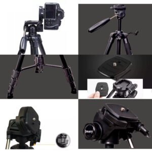 Jmary KP-2234 Professional Aluminium Tripod for All DSLR Cameras (Black) - Image 3