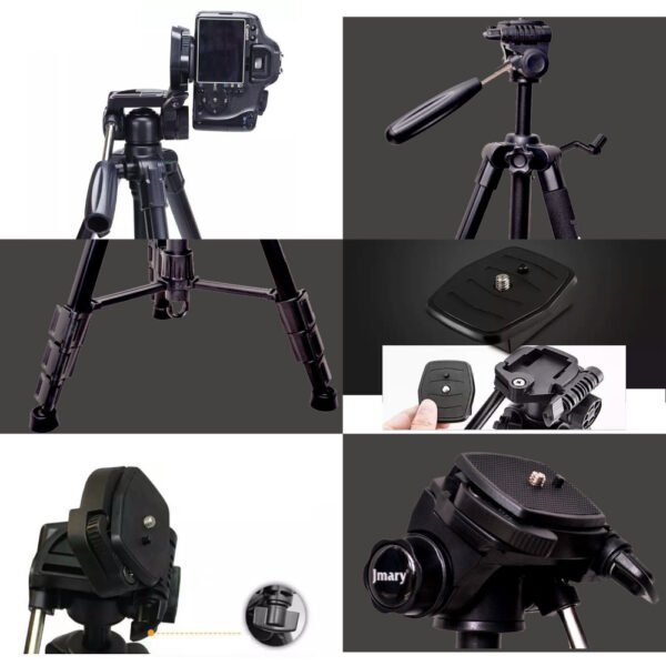 Jmary KP-2234 Professional Aluminium Tripod for All DSLR Cameras (Black) - Image 3