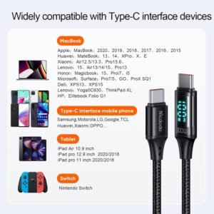 Mcdodo PD 100W USB C Cable, 5A Type C to C Fast Charging Cable, 4Ft LED Display Cable Nylon Braided USB C 480Mbps Data - Image 6