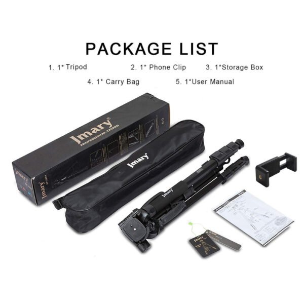 Jmary KP-2234 Professional Aluminium Tripod for All DSLR Cameras (Black) - Image 2