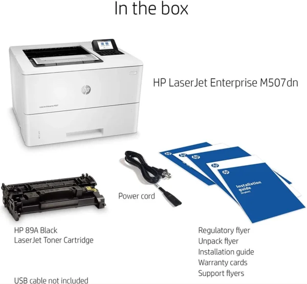 HP LaserJet Enterprise M507dn Monochrome Printer (1PV87A) - 43ppm, 1200x1200 dpi, 512MB RAM, Gigabit Ethernet, Duplex Printing - Image 10