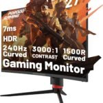Porodo 280Hz 27 Inch Curved Gaming Monitor,1920 × 1080 (FHD), AMD FreeSync Technology,