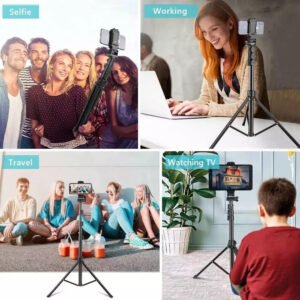 Jmary MT36 Selfie Stick Phone Tripod 67" Extendable Travel Tripod Stand with Phone Clip 1.7 meter Tripod for Video Shooting vlog - Image 3