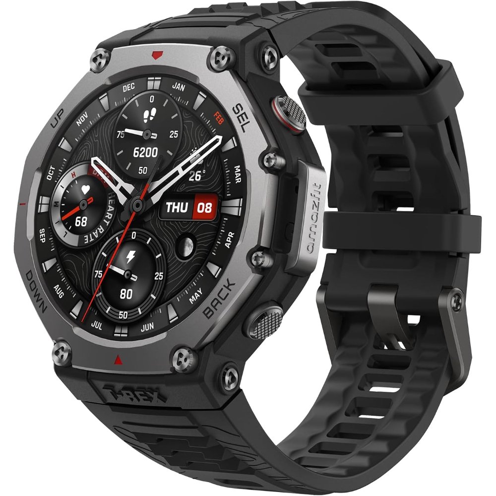 AMAZFIT T-Rex 3 Outdoor Smartwatch 48mm AMOLED Display, Offline Maps & Navigation, 6 Satellite Systems Dual Band GPS, 27 Days Battery Life, NFC Payment, 170 Sports Mode, 45m Freediving for Adventure