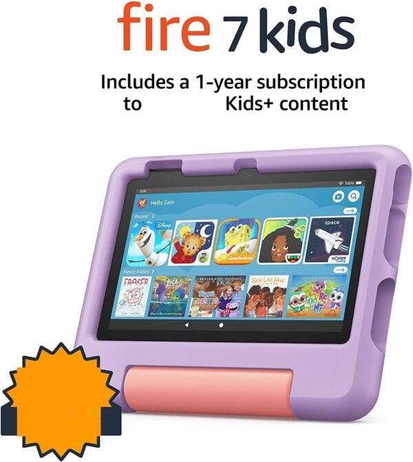 Kids tablet Fire 7, 7" display, ages 3-7, with ad-free content kids love, parental controls, 16 GB - Blue - Image 9