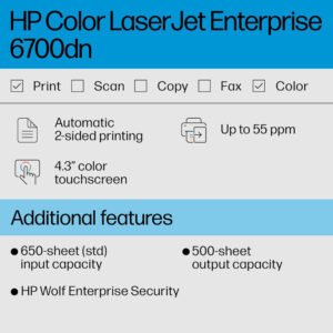 HP Color LaserJet Enterprise 6700DN | Print Only | 35 ppm | 600 x 600 dpi - Image 10