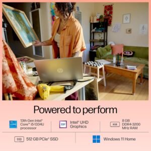 HP 15, 13th Gen Intel Core i5-1334U Laptop (8GB RAM, 512GB SSD), Anti-Glare, 15.6"/39.6cm, FHD, Win 11, MS Office 2021, Silver, 1.59Kg, Intel UHD Graphics, FHD Camera - Image 5