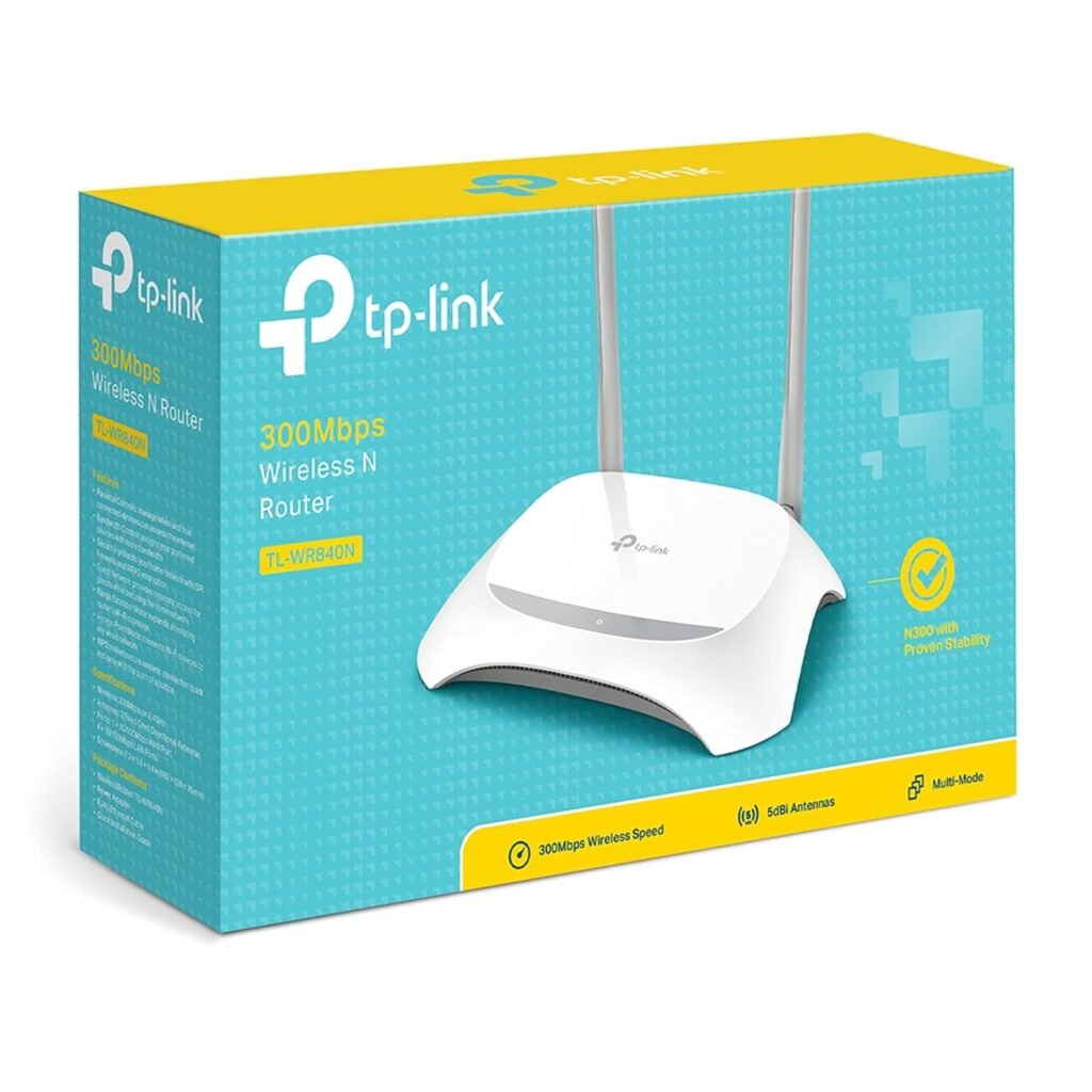 TP-Link TL-WR840N Wi-Fi Router | 300 Mbps Wireless Speed | 2.4GHz Single Band | Easy Setup | IPv6 Support | Parental Controls | Guest Network | Ideal for Home & Small Office