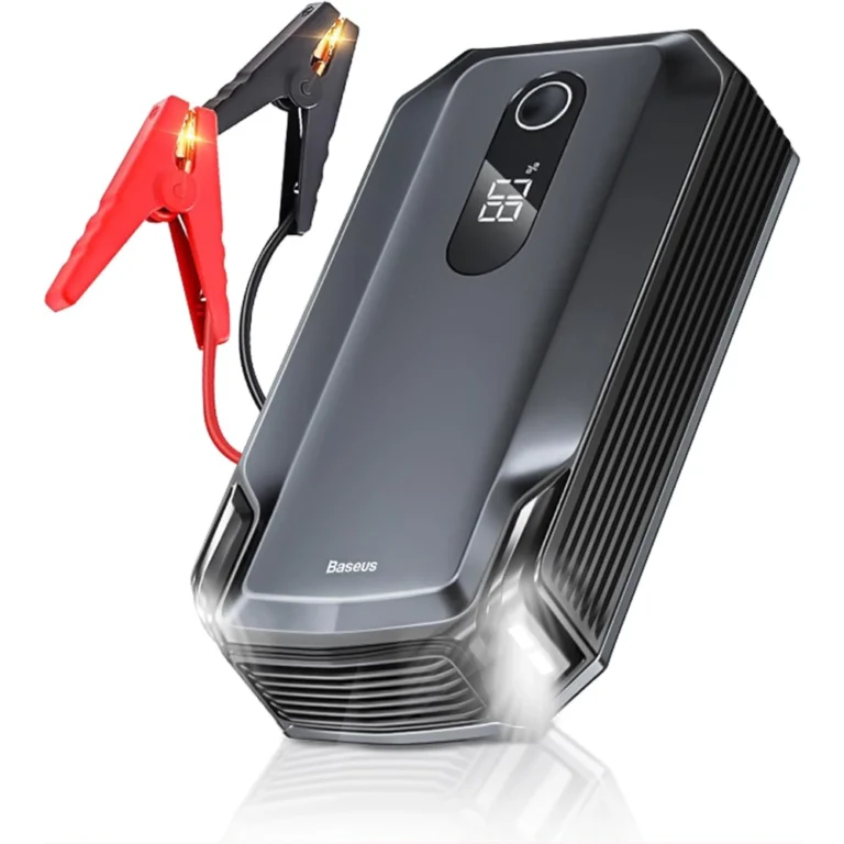 Baseus Super Energy Max Car Jump Starter, Digital Display 2000A Peak Current 20000mAh Battery Charger 12V (8.0L Gas or 4.0L Diesel) with Jumper Cables