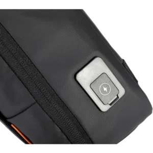 Porodo Gaming Water-Resistant PU Sling Bag With USB-C Port – Black - Image 5