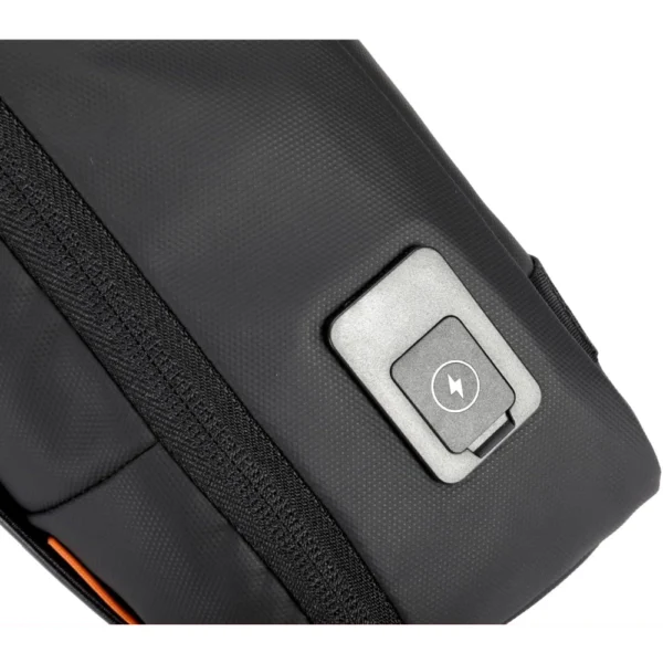 Porodo Gaming Water-Resistant PU Sling Bag With USB-C Port – Black - Image 5