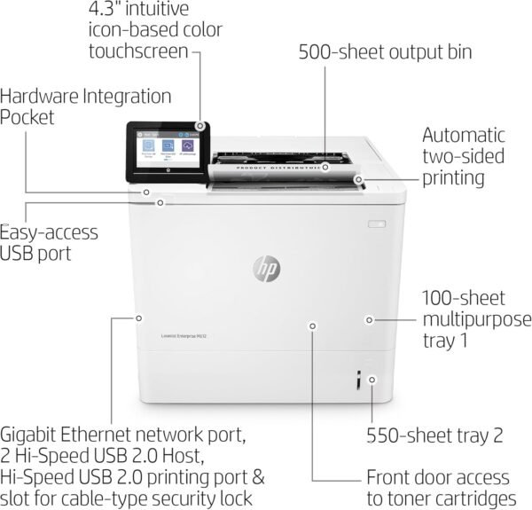 HP LaserJet Enterprise M612dn Monochrome Printer with built-in Ethernet & 2-sided printing - Image 16