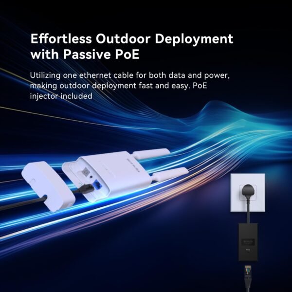 Tenda AC1200 Dual-Band Outdoor Wi-Fi Access Point (OAP1200), MU-MIMO, IP65 Waterproof, PoE Powered - Image 3