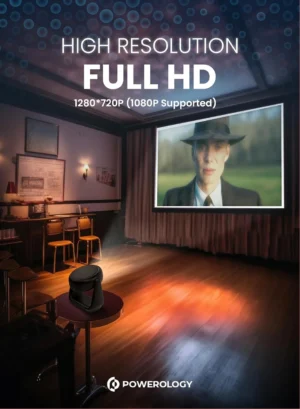 Powerology 300 ANSI Lumens Full HD Portable Projector with Built-in Battery & LCD Light - Image 4