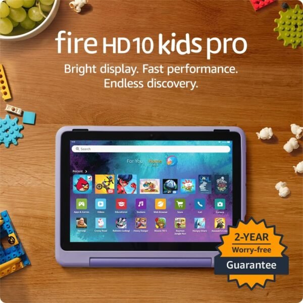 Amazon Fire HD 10 Kids Pro tablet (newest model) ages 6-12. Bright 10.1" HD screen, includes ad-free content, robust parental controls, 13-hr battery and slim case for older kids, 32 GB, Happy Day - Image 2