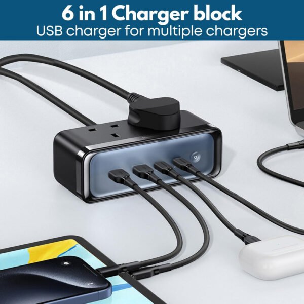 Mcdodo CH-459 6-in-1 70W GaN Surge Protection Power Strip - Image 6