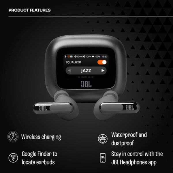 JBL Live Beam 3 - True Wireless Noise-Cancelling Stick-Closed Earbuds, 48Hrs Total Playback, Wireless Charging, 6 Mics for Perfect Calls, Multi-Point Connection, IP55 Waterproof and dustproof (Black) - Image 6
