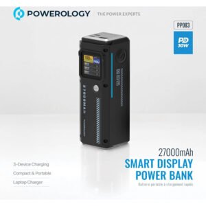 Powerology 27000mAh Powerbank Smart Display Power Bank, 140W Output, PD Fast Charging, Laptop Charger, 2USB-C, 1USB-A Ports, LED Display, Advanced Safety Features, Portable and Durable Design - Image 5