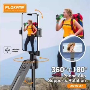 Plokama Auto-A7 AI 360° Rotating Tripod Portable Selfie Stick with Automatic AI Face Tracking - Image 4