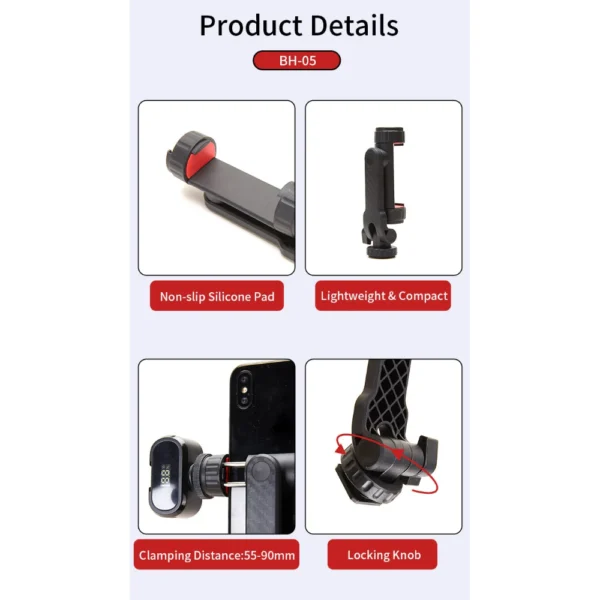 Jmary BH-05 Double Cold Shoe Extension Mobile Holder - Image 6