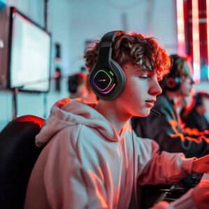 Green Lion GP32X Gaming Headphone, 50mm Speakers, 2.1m Cable Length, RGB, included micrphone, Comfortable, 360" Bendable - Image 4