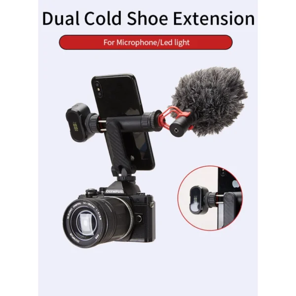 Jmary BH-05 Double Cold Shoe Extension Mobile Holder - Image 5