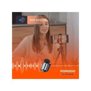 Porodo Wireless Lavalier Microphones Type-C - Black - Image 4