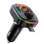 YESIDO Y45 Bluetooth-compatible 5.0 Wireless FM Transmitter PD + QC 3.0 Dual USB Car Charger with Colorful Light