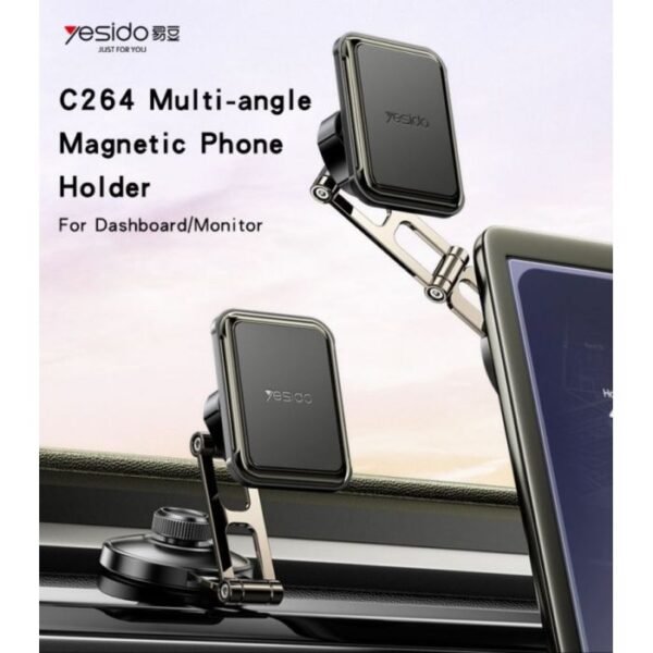 Yesido C264 Zinc Alloy 6Pcs Magnets Strong Rotating Arm Multi-angle Magnetic Phone Holder - Image 8