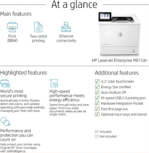 HP LaserJet Enterprise M612dn Monochrome Printer with built-in Ethernet & 2-sided printing - Image 10